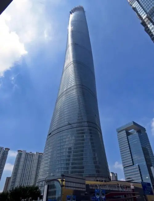 Portrait shot of Shanghai tower