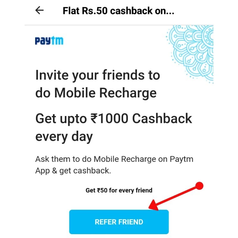 Paytm Refer And Earn